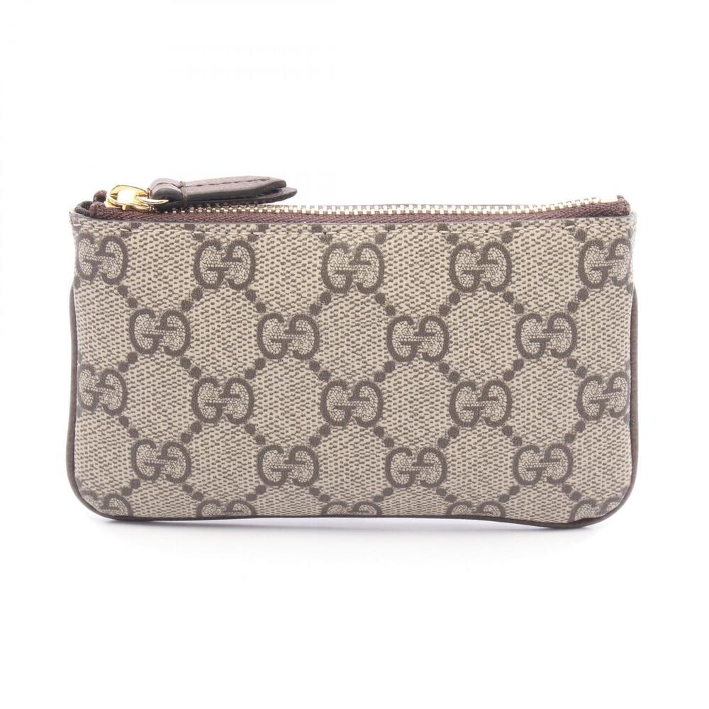 Gucci Ophidia GG Supreme Coin Wallet Leather Beige Brown